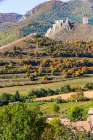 Romania, Transylvania. Coltesti Castle 11th century ruins. Territorial Trascau Mountain views. Art Print